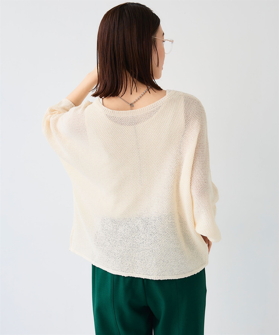 CROSS FUNCTION 《洗える》エブ楽 ルーズクロップドクラフトニットプルオーバー_sub_5