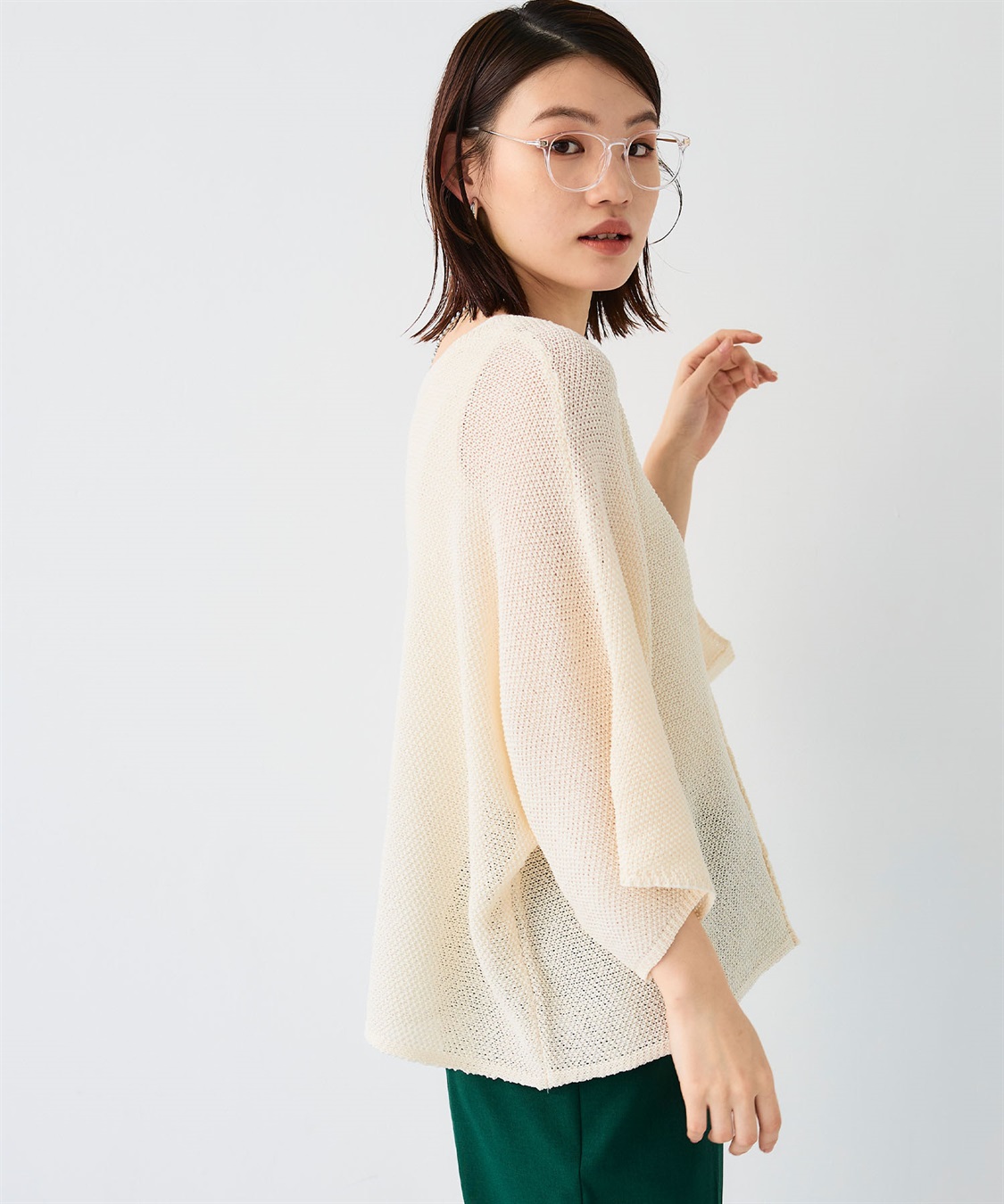 CROSS FUNCTION 《洗える》エブ楽 ルーズクロップドクラフトニットプルオーバー_sub_6