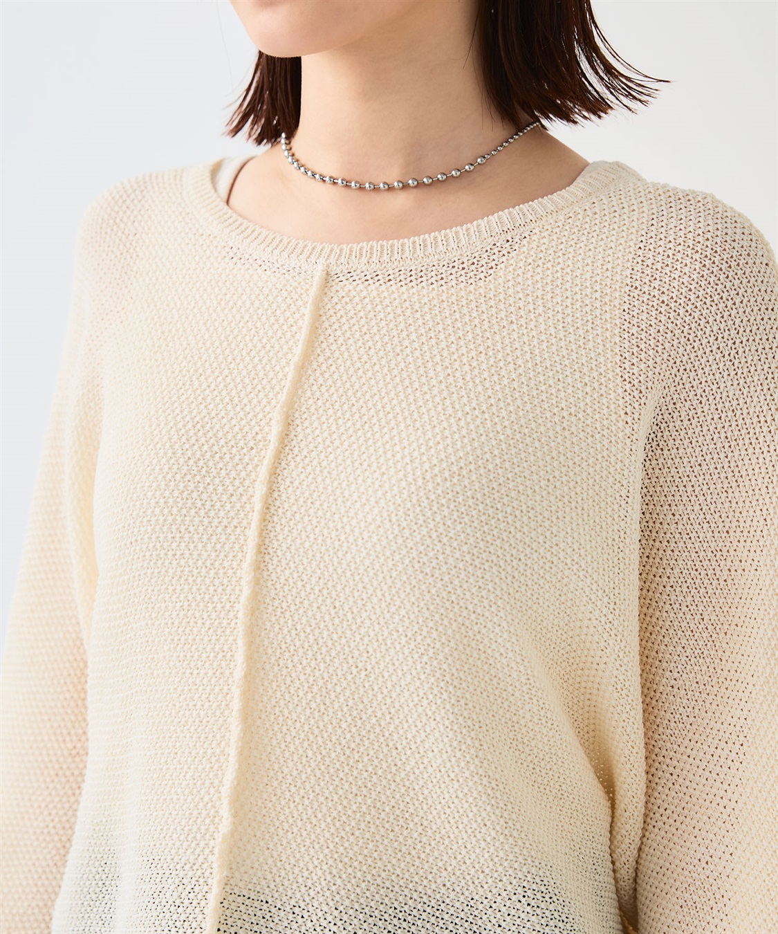 CROSS FUNCTION 《洗える》エブ楽 ルーズクロップドクラフトニットプルオーバー_sub_7