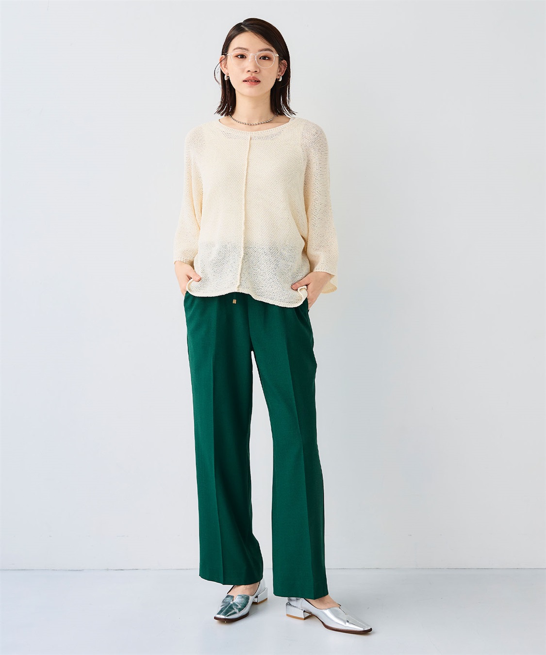 CROSS FUNCTION 《洗える》エブ楽 ルーズクロップドクラフトニットプルオーバー_sub_11