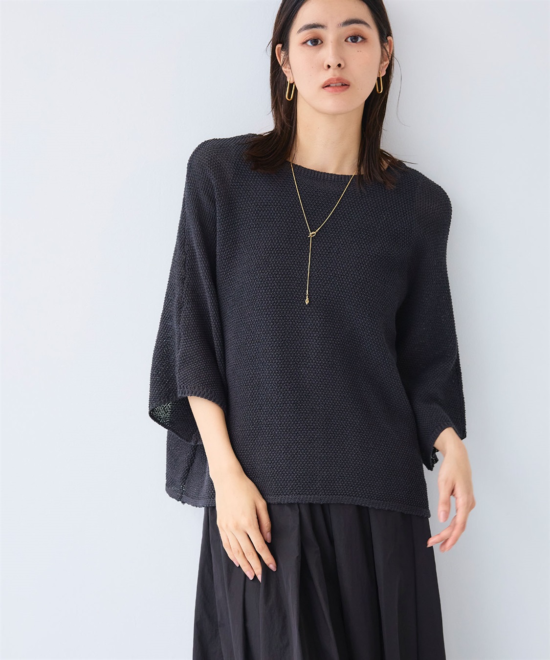 CROSS FUNCTION 《洗える》エブ楽 ルーズクロップドクラフトニットプルオーバー_sub_14