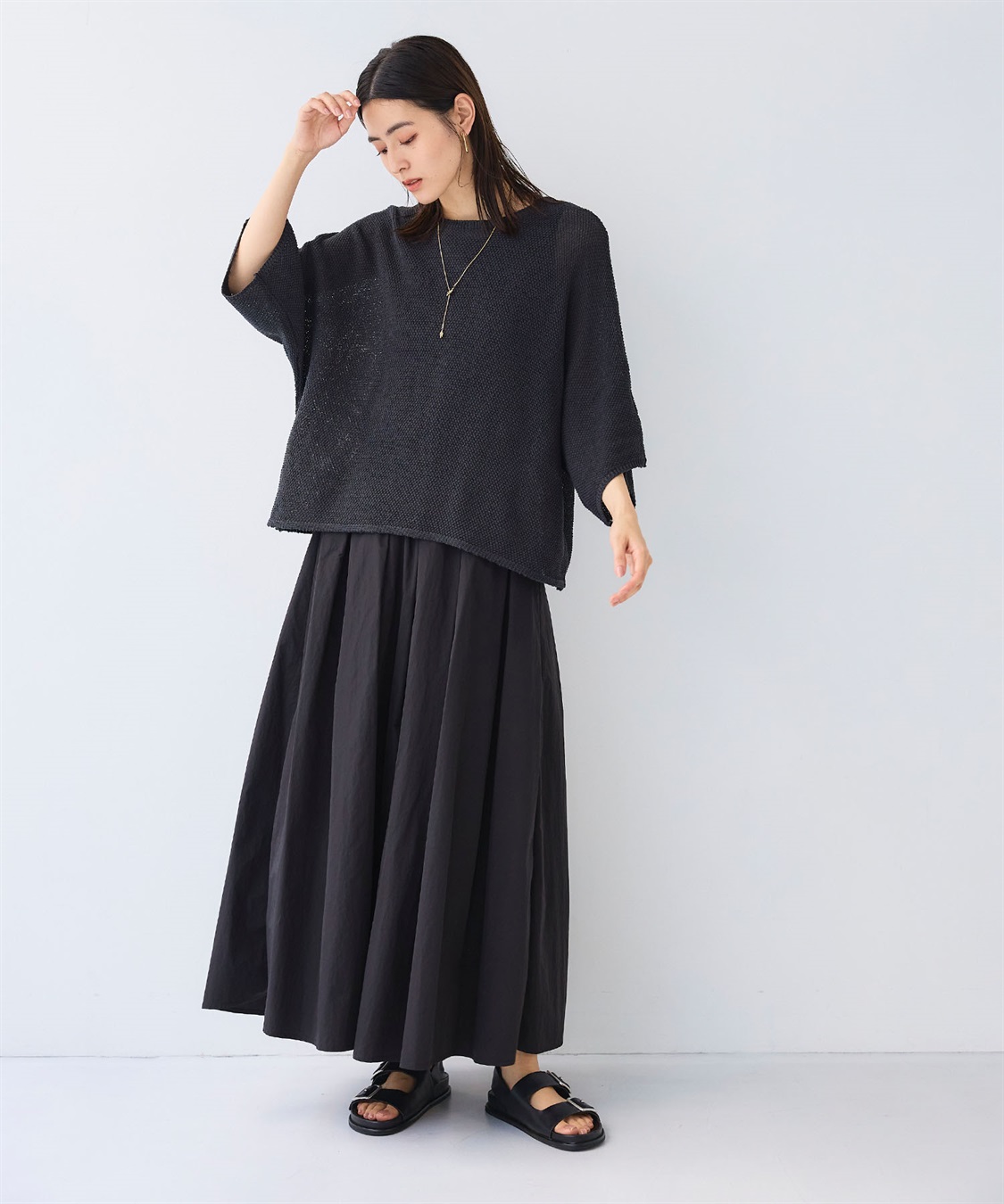 CROSS FUNCTION 《洗える》エブ楽 ルーズクロップドクラフトニットプルオーバー_sub_17