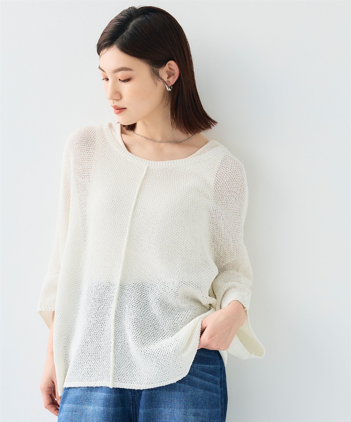CROSS FUNCTION 《洗える》エブ楽 ルーズクロップドクラフトニットプルオーバー_sub_22