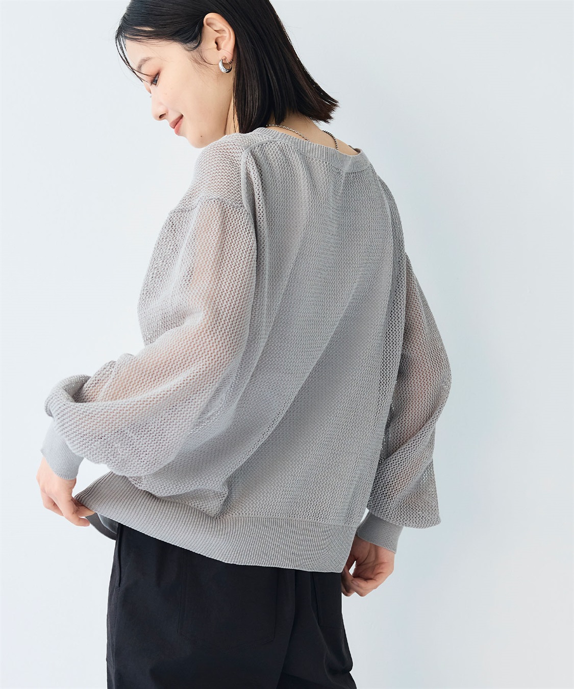CROSS FUNCTION 《洗える》エブ楽 クラフトメッシュニットアンサンブル_sub_4