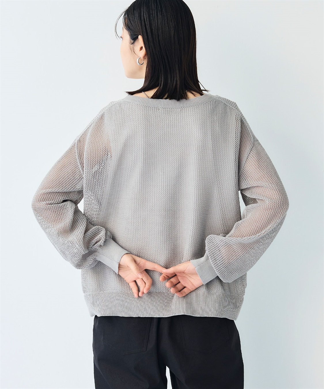 CROSS FUNCTION 《洗える》エブ楽 クラフトメッシュニットアンサンブル_sub_5