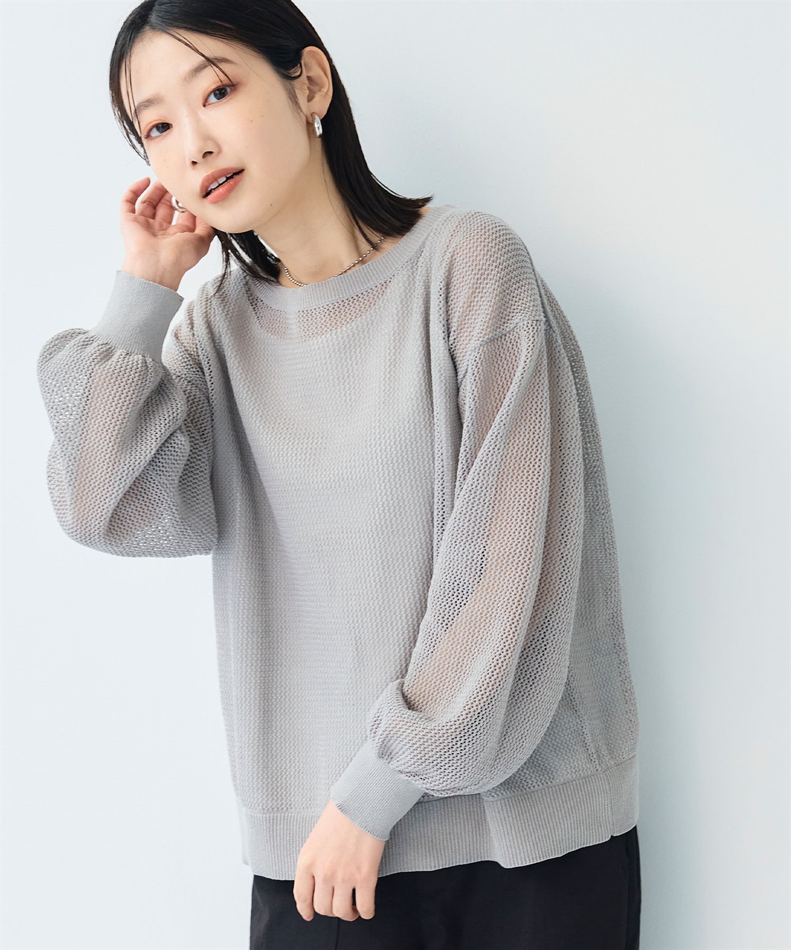 CROSS FUNCTION 《洗える》エブ楽 クラフトメッシュニットアンサンブル_sub_8