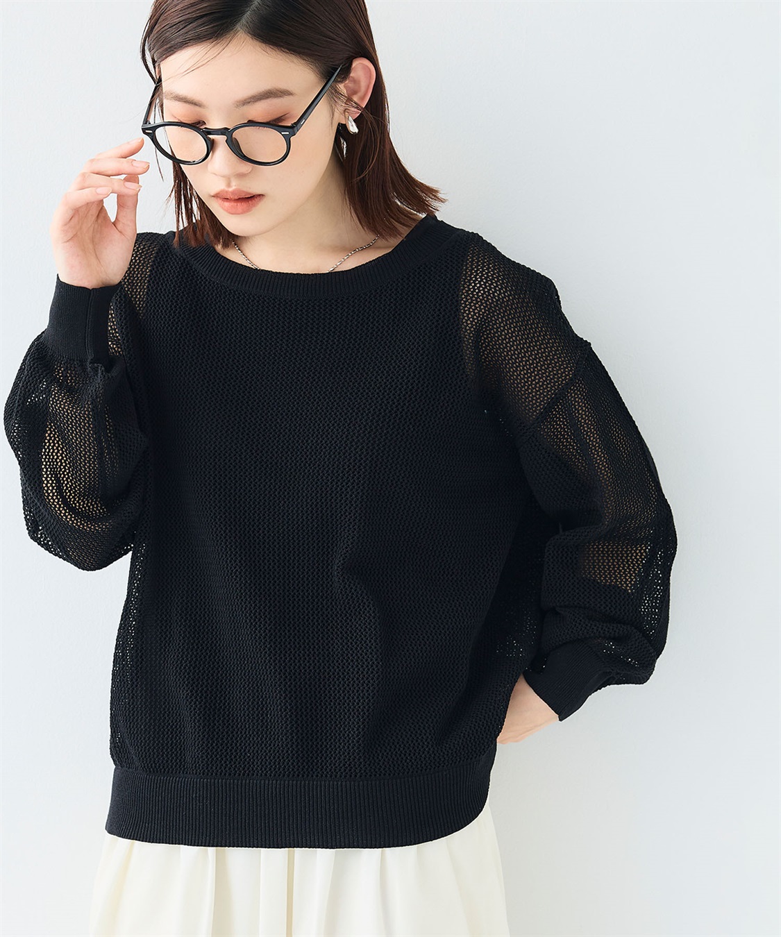 CROSS FUNCTION 《洗える》エブ楽 クラフトメッシュニットアンサンブル_sub_16