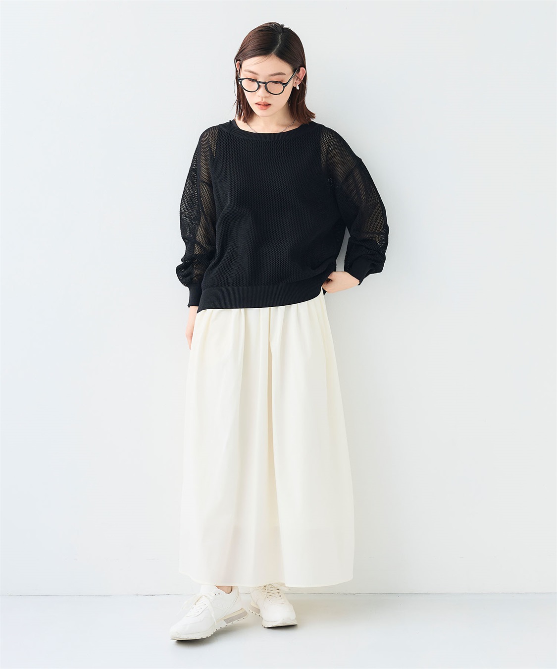 CROSS FUNCTION 《洗える》エブ楽 クラフトメッシュニットアンサンブル_sub_20