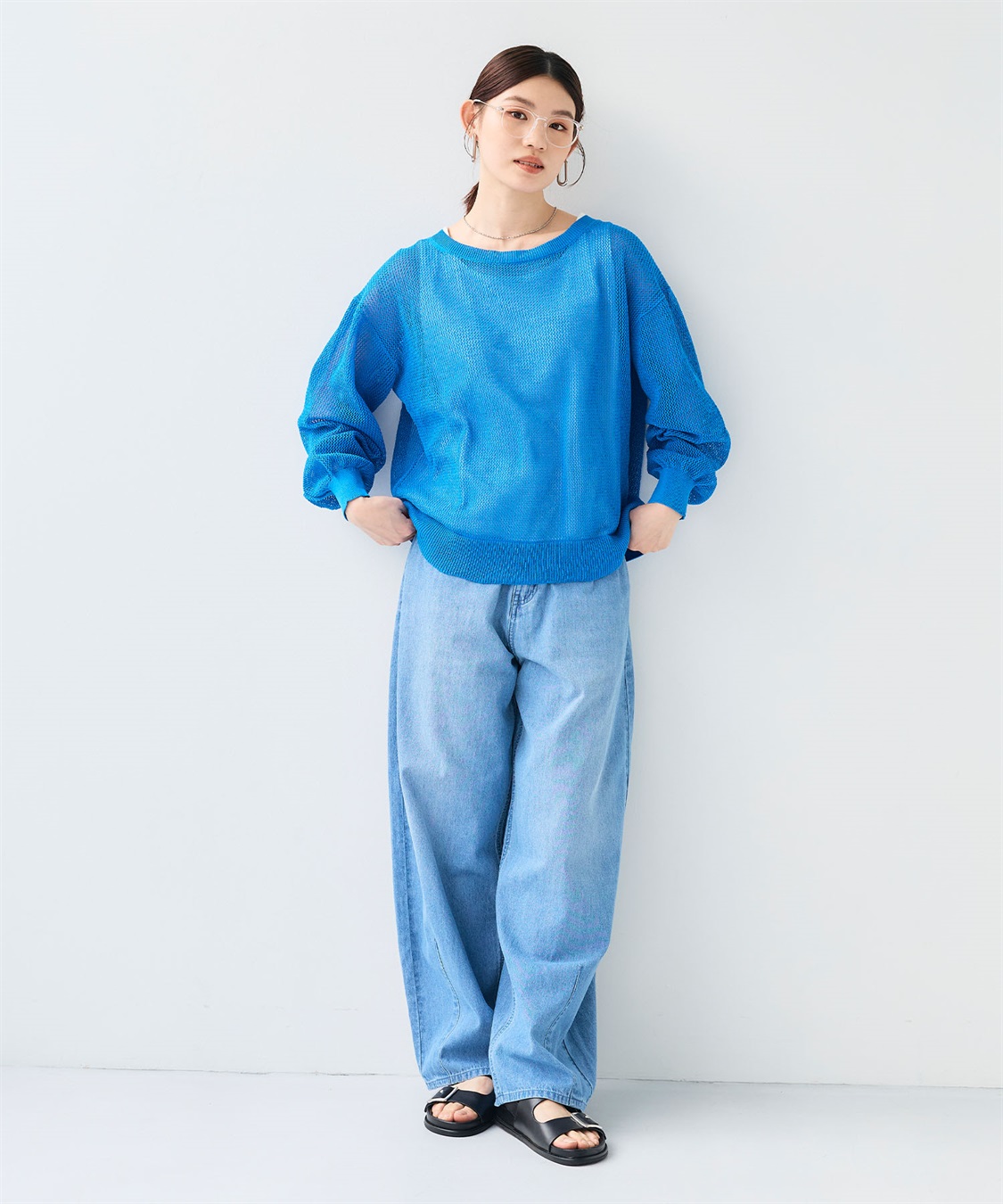 CROSS FUNCTION 《洗える》エブ楽 クラフトメッシュニットアンサンブル_sub_24