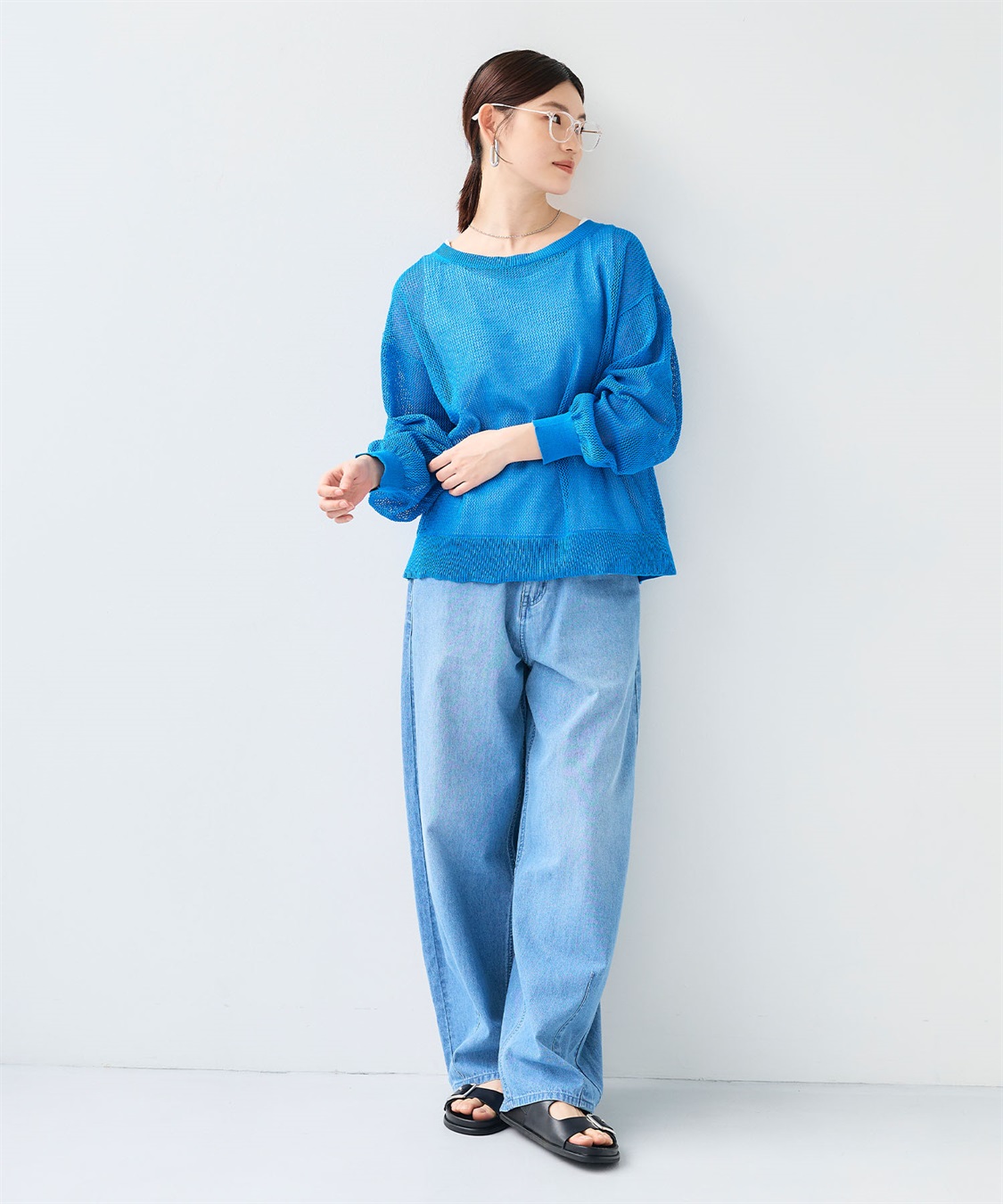 CROSS FUNCTION 《洗える》エブ楽 クラフトメッシュニットアンサンブル_sub_25