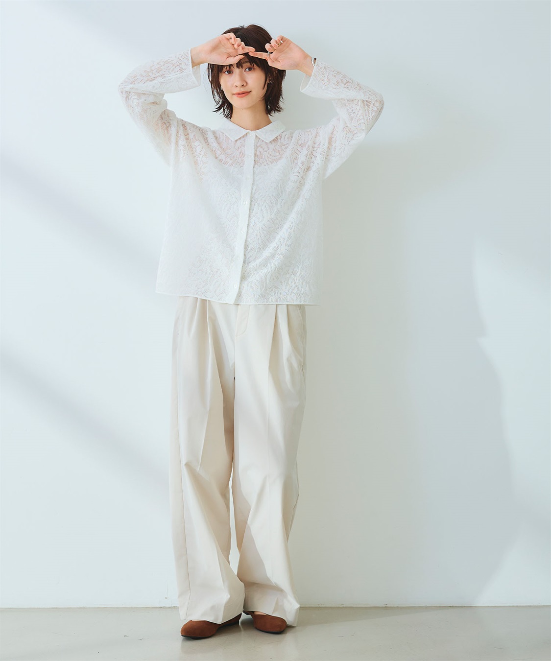 CROSS FUNCTION 《洗える》サマ美え シアージャガードレースニットカーディガン_sub_18