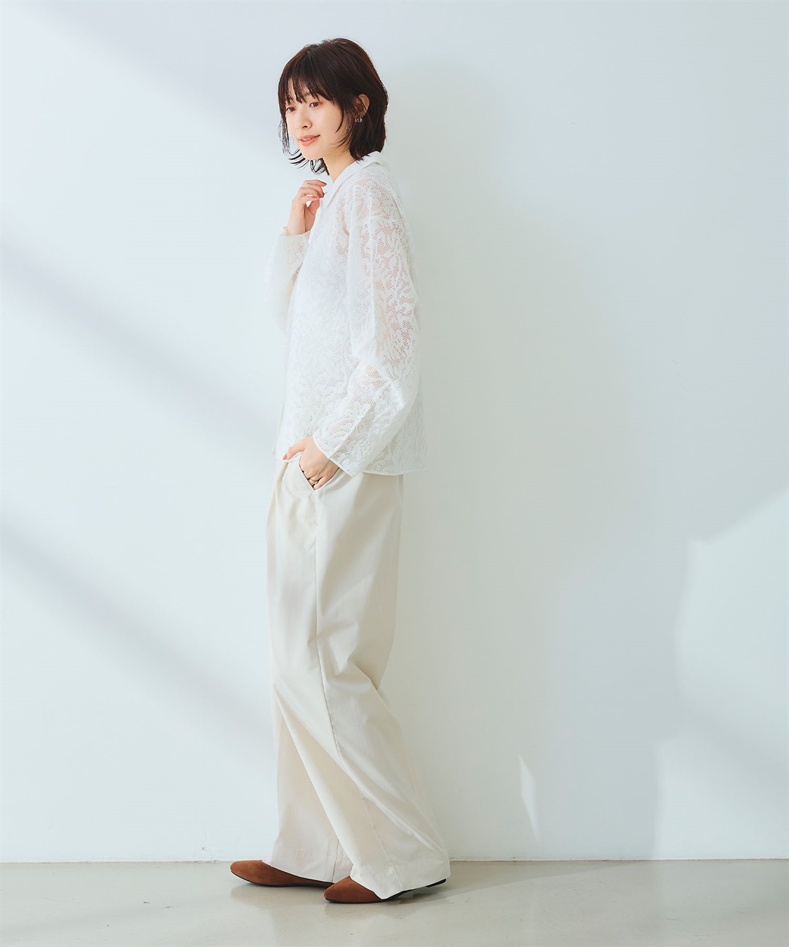 CROSS FUNCTION 《洗える》サマ美え シアージャガードレースニットカーディガン_sub_19