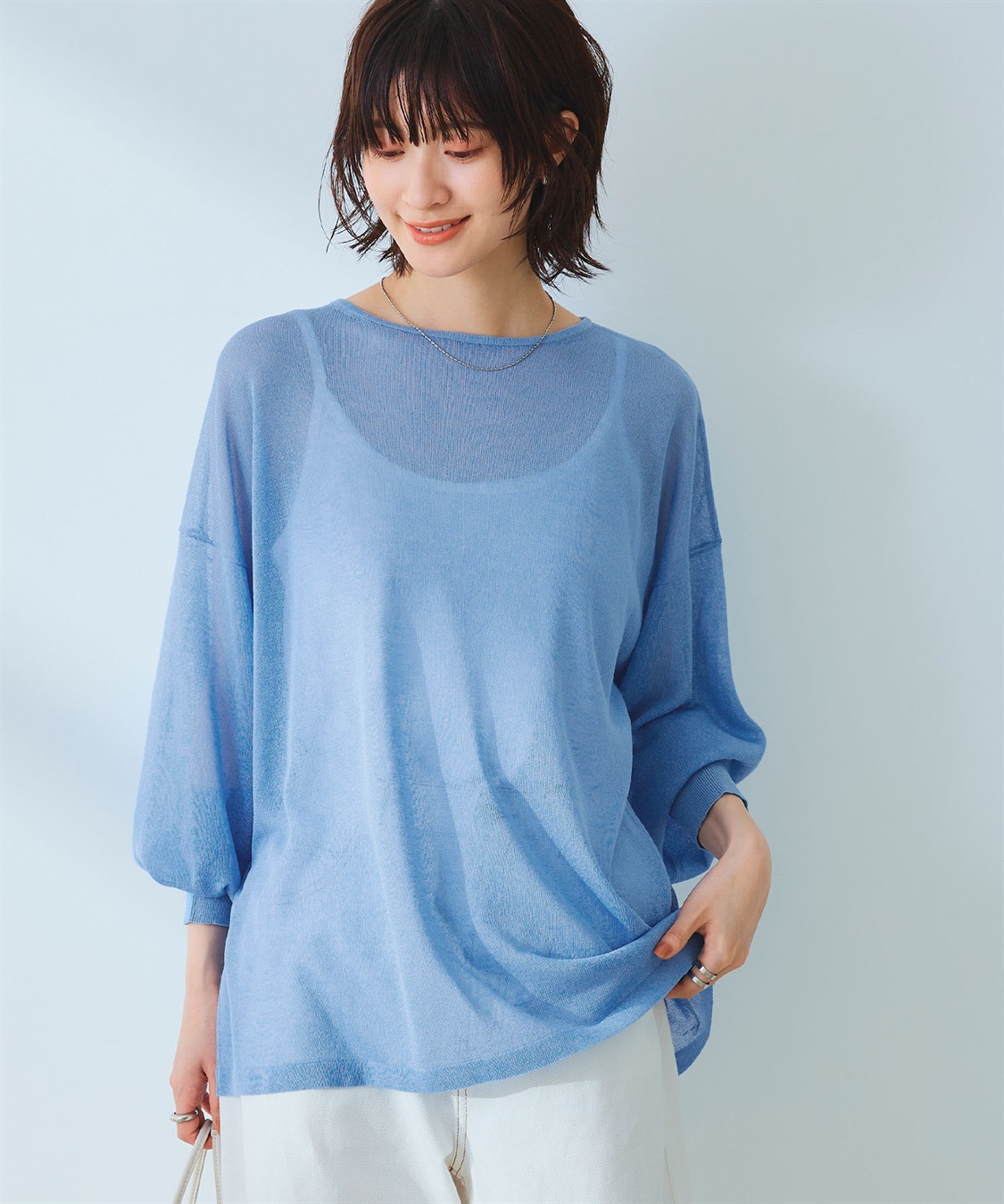 CROSS FUNCTION 《洗える》エブ楽 シアールーズニット＆キャミソールセット_sub_4