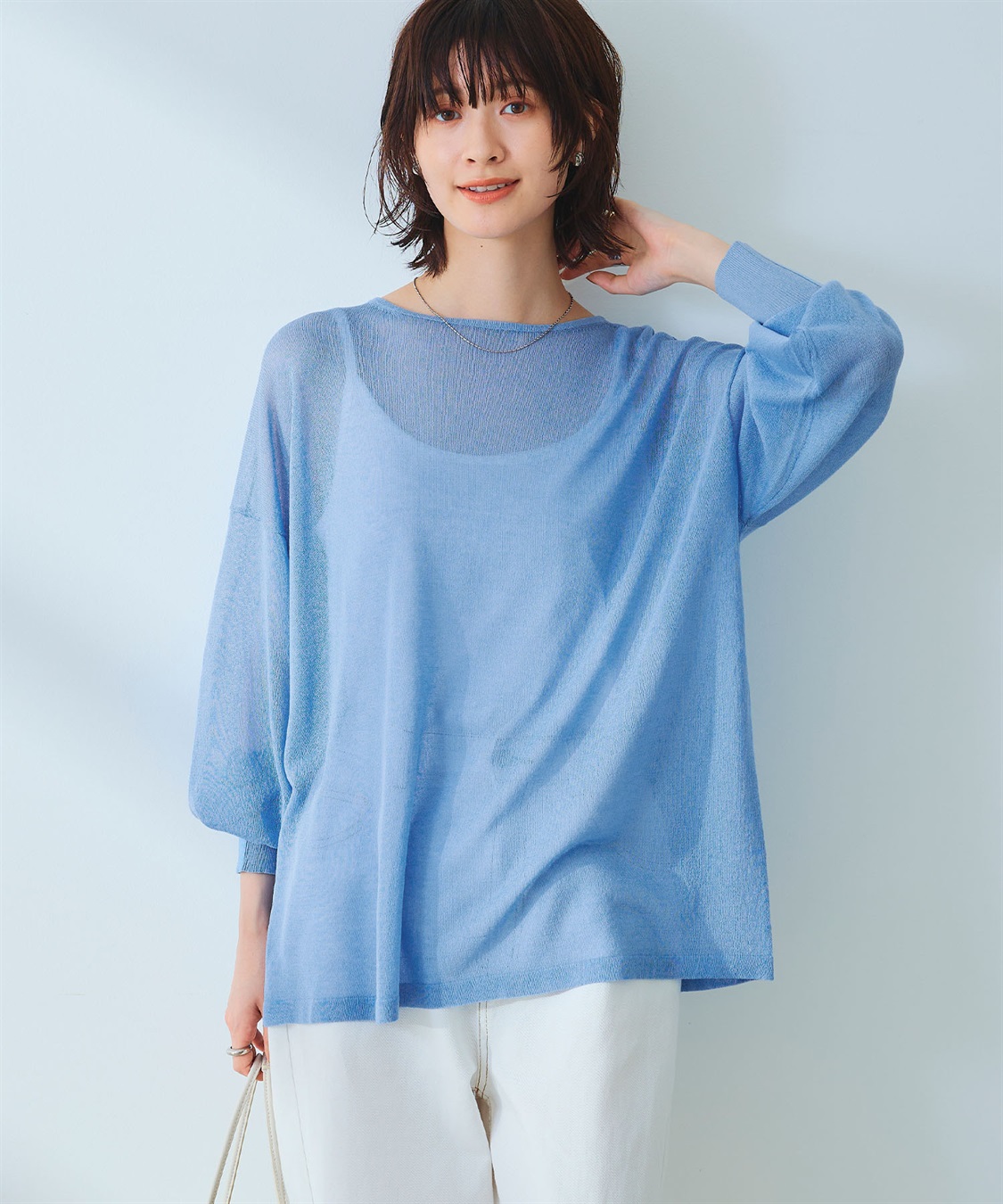 CROSS FUNCTION 《洗える》エブ楽 シアールーズニット＆キャミソールセット_sub_5