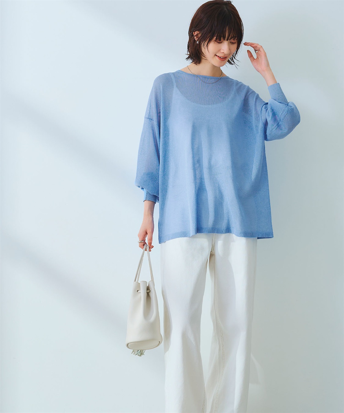 CROSS FUNCTION 《洗える》エブ楽 シアールーズニット＆キャミソールセット_sub_7