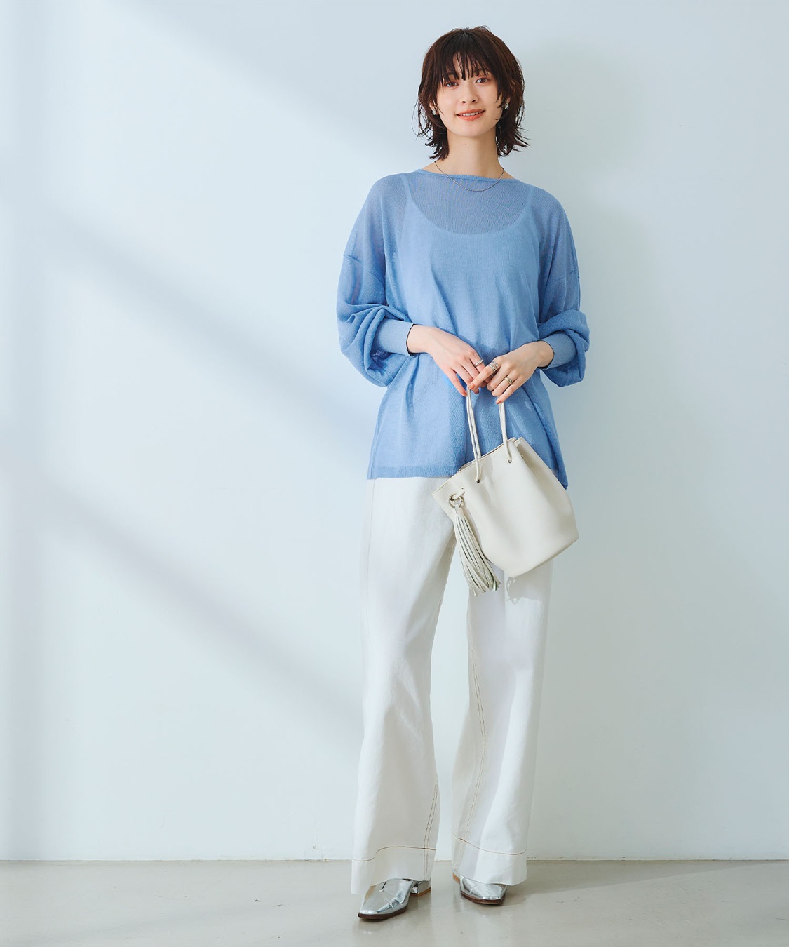 CROSS FUNCTION 《洗える》エブ楽 シアールーズニット＆キャミソールセット_sub_9