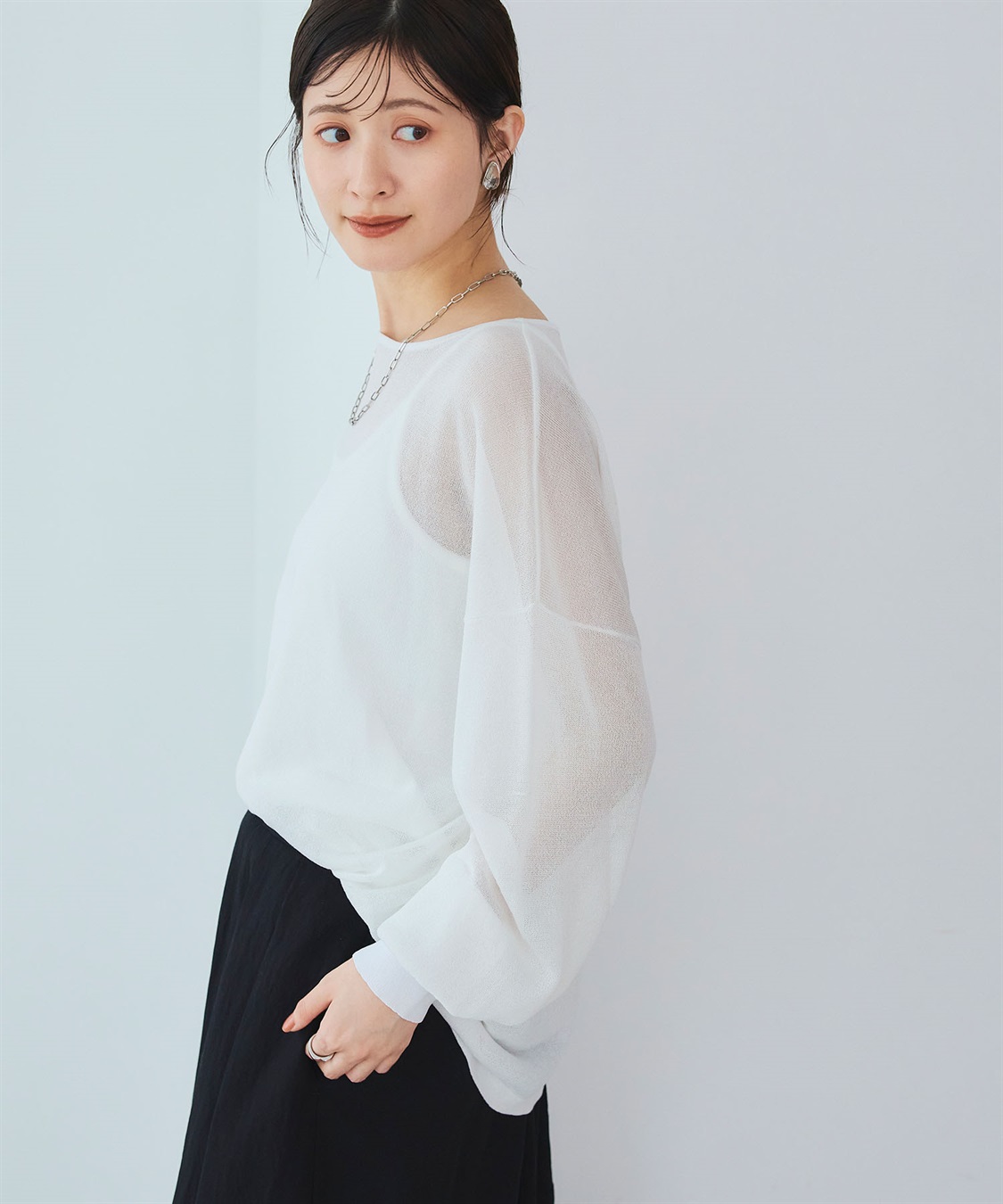 CROSS FUNCTION 《洗える》エブ楽 シアールーズニット＆キャミソールセット_sub_13