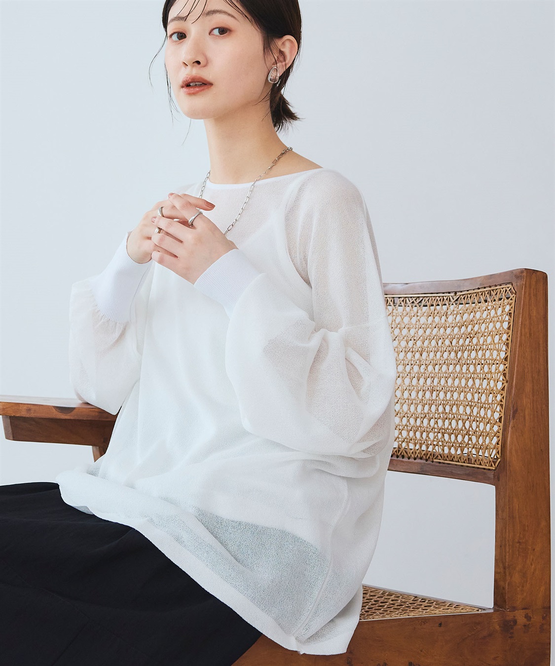 CROSS FUNCTION 《洗える》エブ楽 シアールーズニット＆キャミソールセット_sub_16