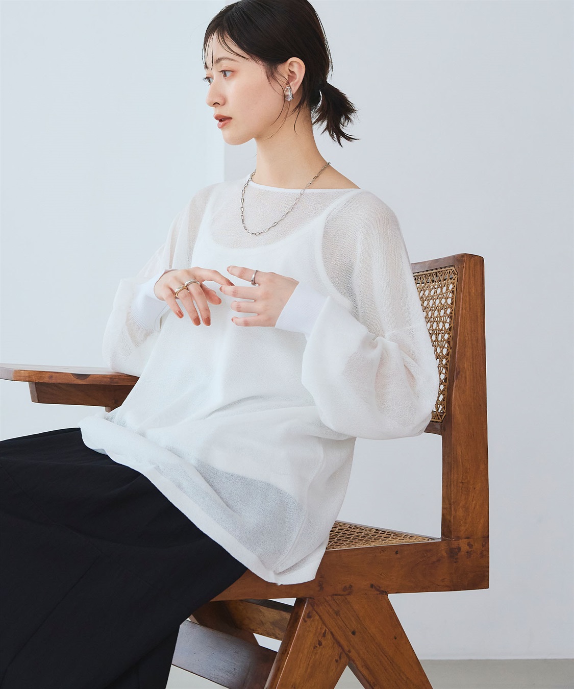 CROSS FUNCTION 《洗える》エブ楽 シアールーズニット＆キャミソールセット_sub_17