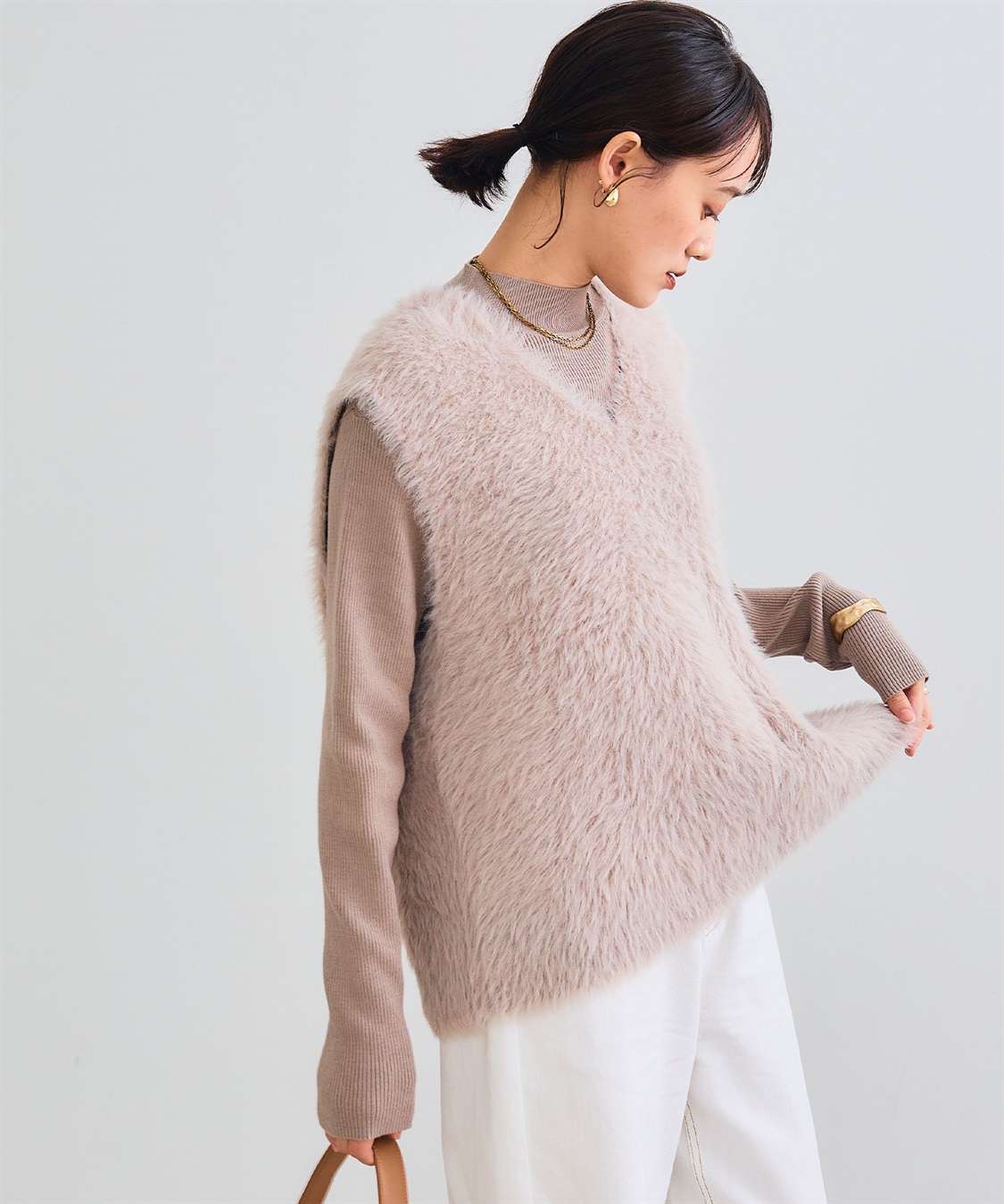 CROSS FUNCTION 《洗える》エブ楽 フェザーニットベスト＆リブニットセット_sub_3