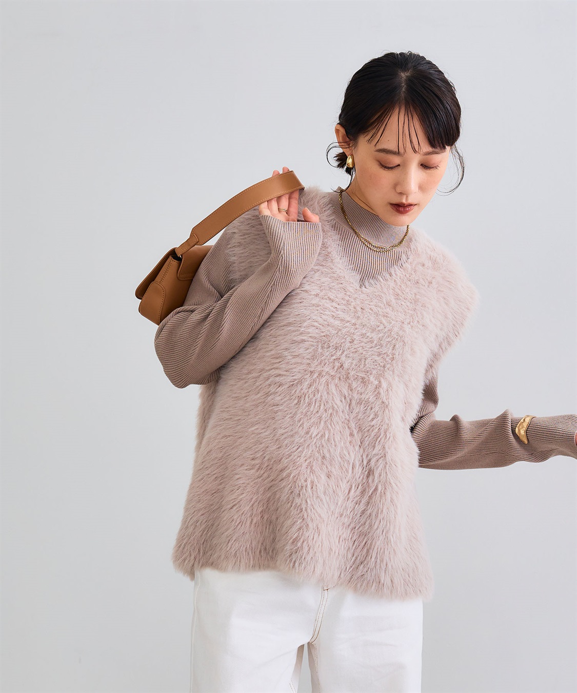 CROSS FUNCTION 《洗える》エブ楽 フェザーニットベスト＆リブニットセット_sub_4