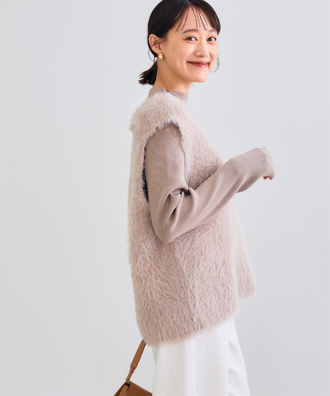 CROSS FUNCTION 《洗える》エブ楽 フェザーニットベスト＆リブニットセット_sub_5