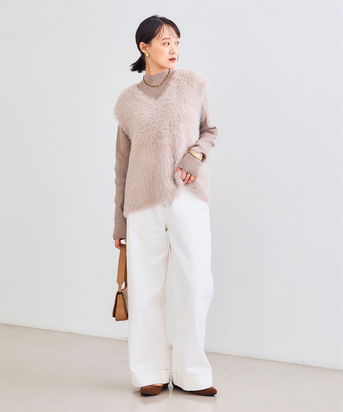 CROSS FUNCTION 《洗える》エブ楽 フェザーニットベスト＆リブニットセット_sub_8