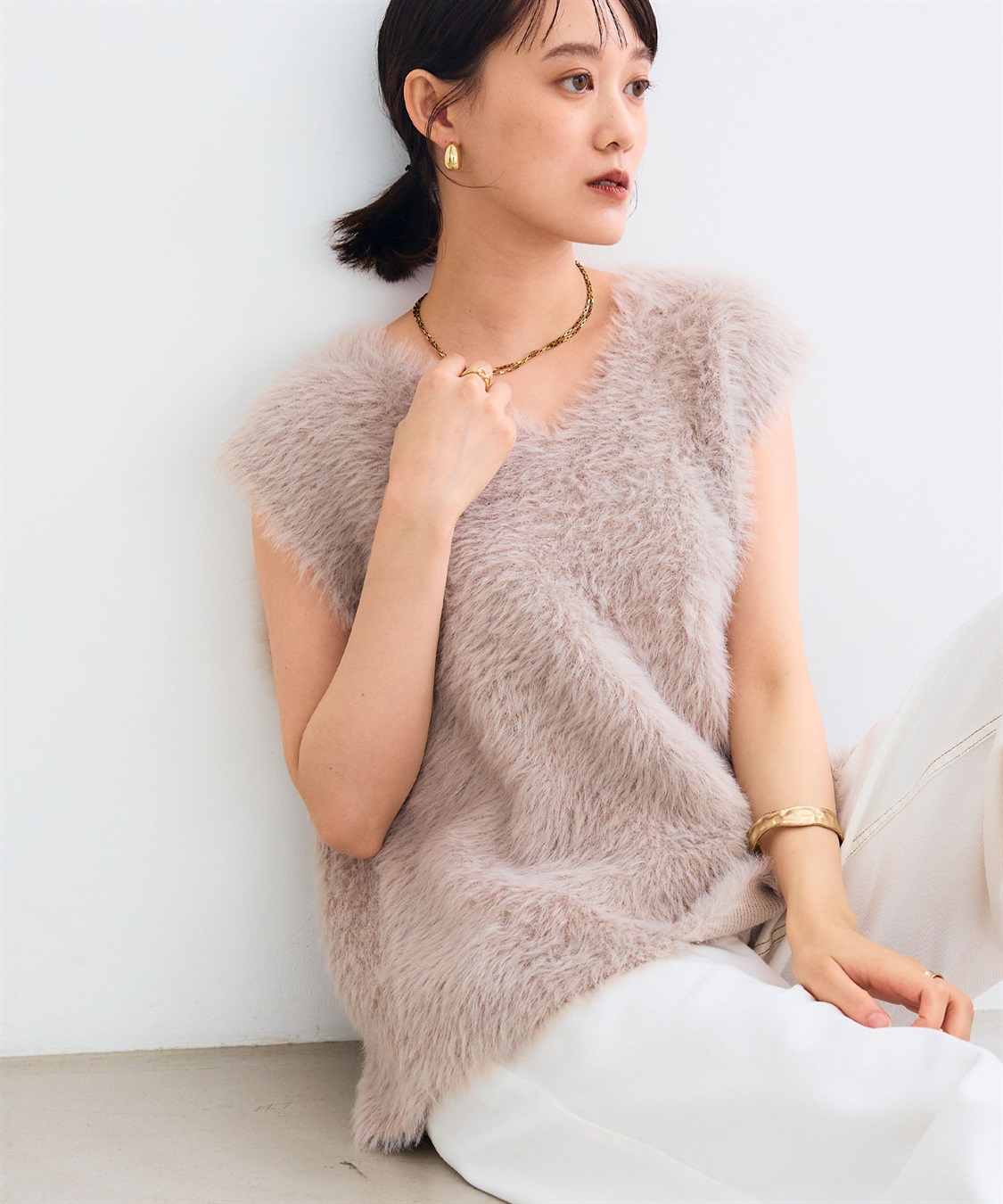 CROSS FUNCTION 《洗える》エブ楽 フェザーニットベスト＆リブニットセット_sub_11