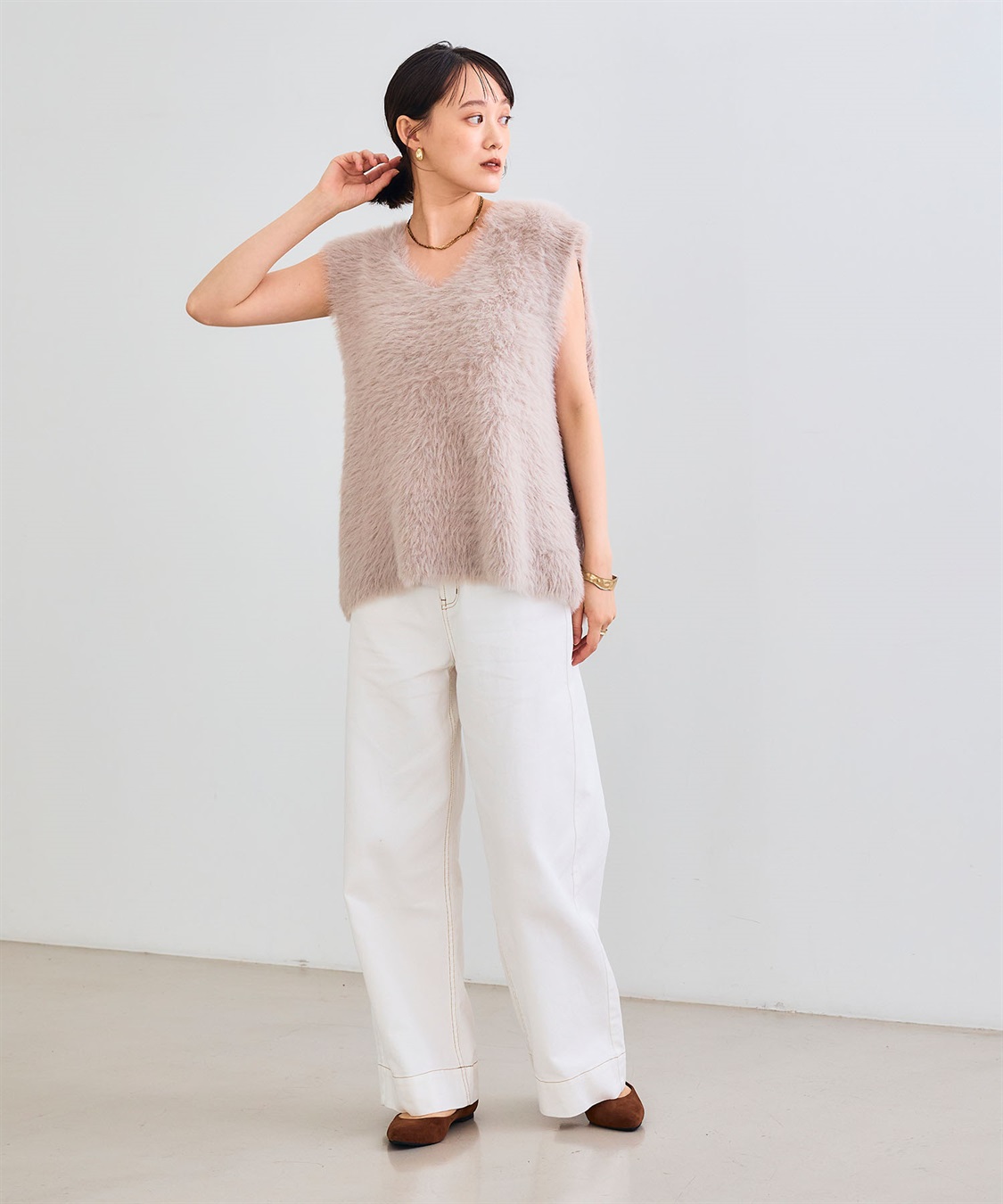 CROSS FUNCTION 《洗える》エブ楽 フェザーニットベスト＆リブニットセット_sub_13