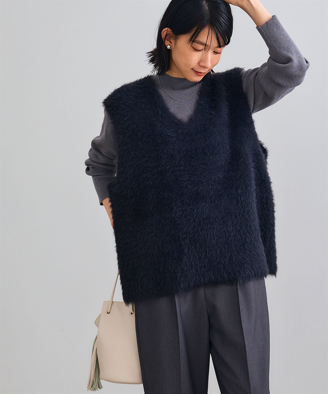 CROSS FUNCTION 《洗える》エブ楽 フェザーニットベスト＆リブニットセット_sub_16