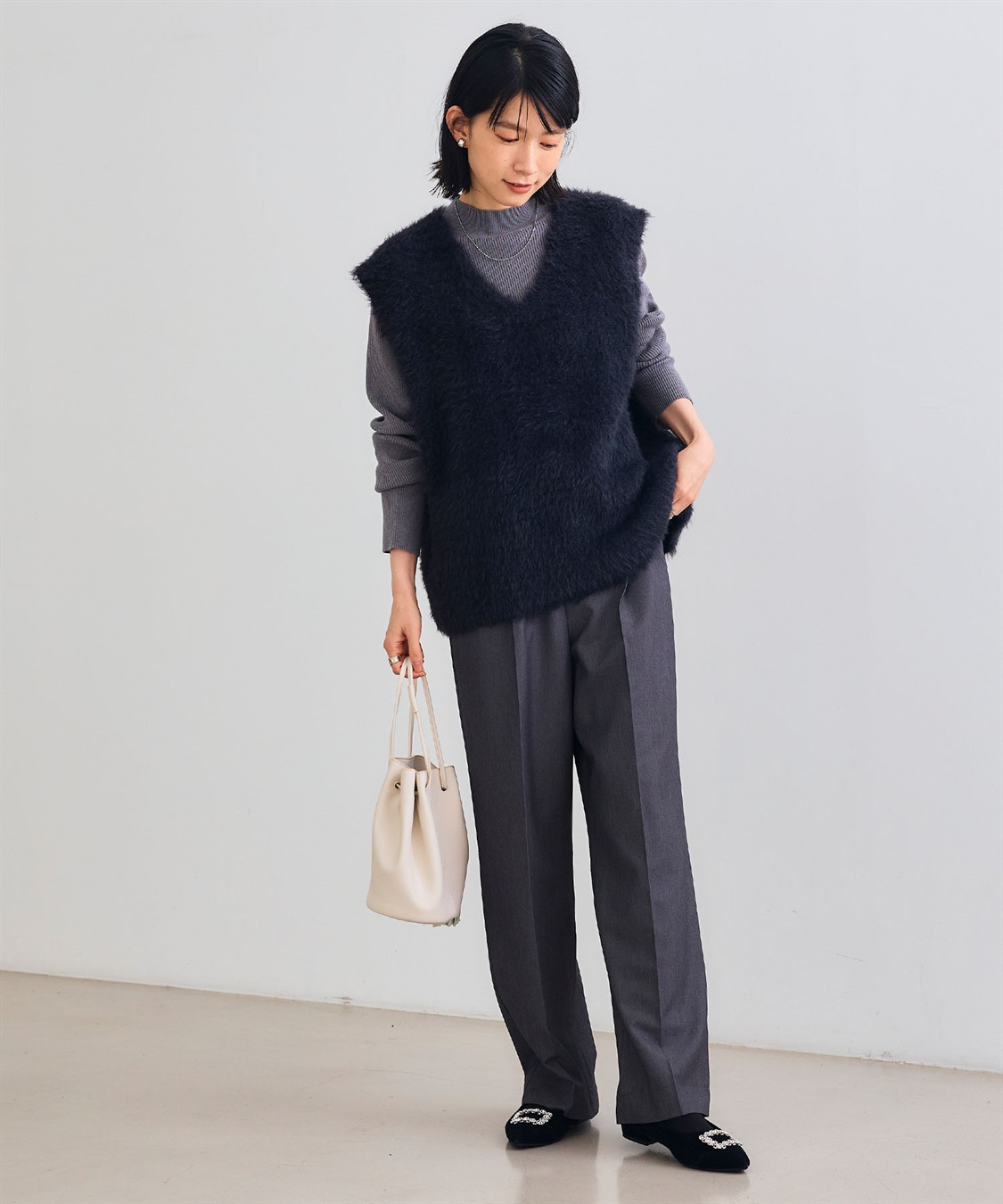 CROSS FUNCTION 《洗える》エブ楽 フェザーニットベスト＆リブニットセット_sub_18