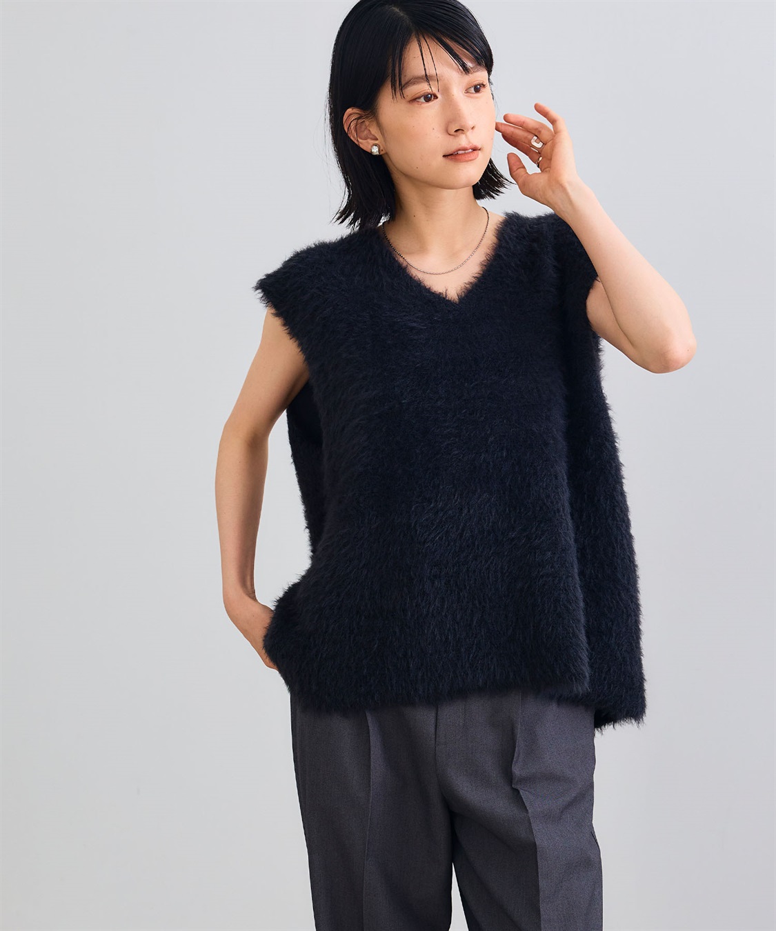 CROSS FUNCTION 《洗える》エブ楽 フェザーニットベスト＆リブニットセット_sub_22