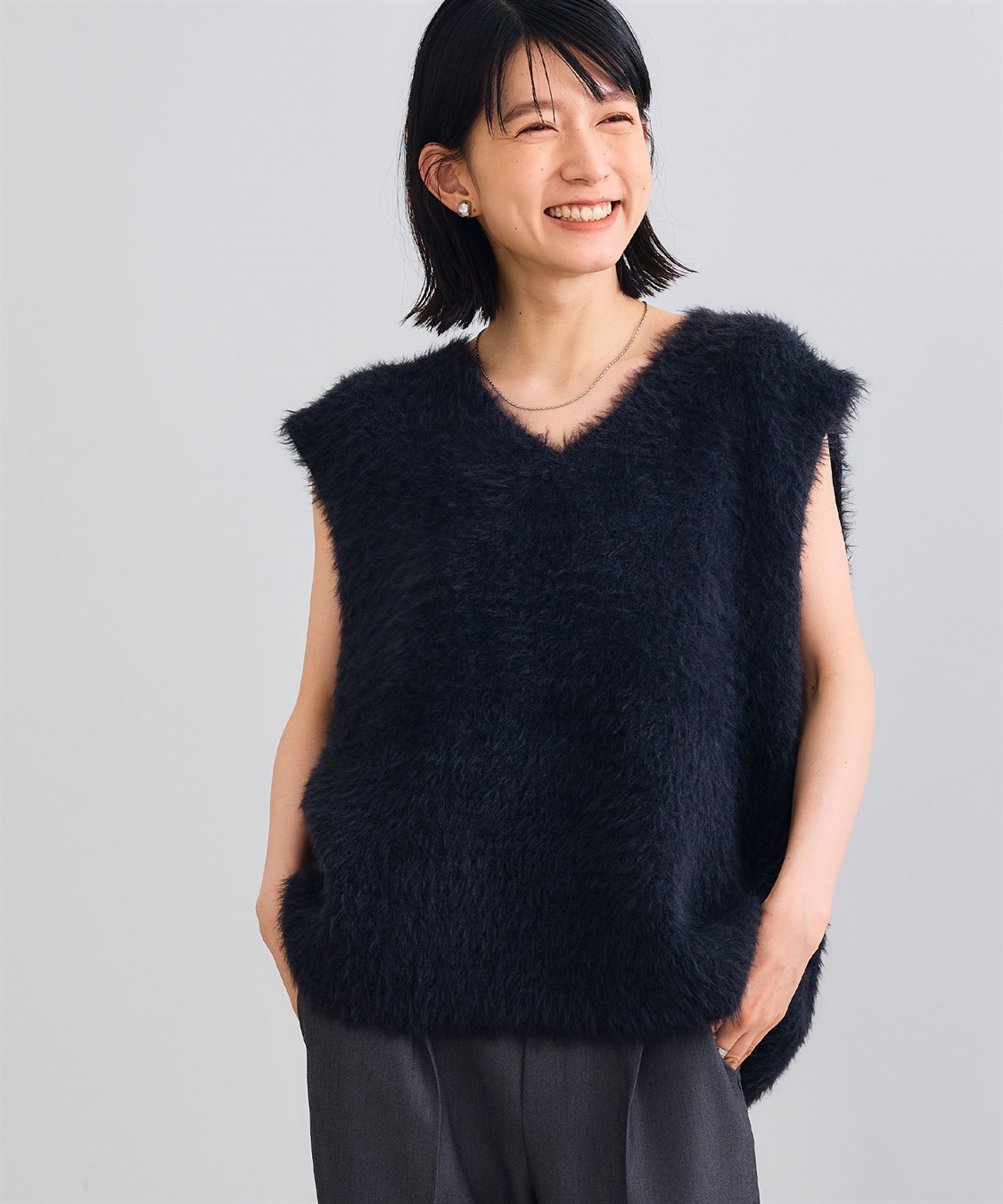 CROSS FUNCTION 《洗える》エブ楽 フェザーニットベスト＆リブニットセット_sub_23