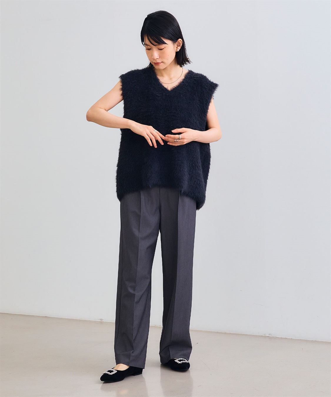 CROSS FUNCTION 《洗える》エブ楽 フェザーニットベスト＆リブニットセット_sub_24