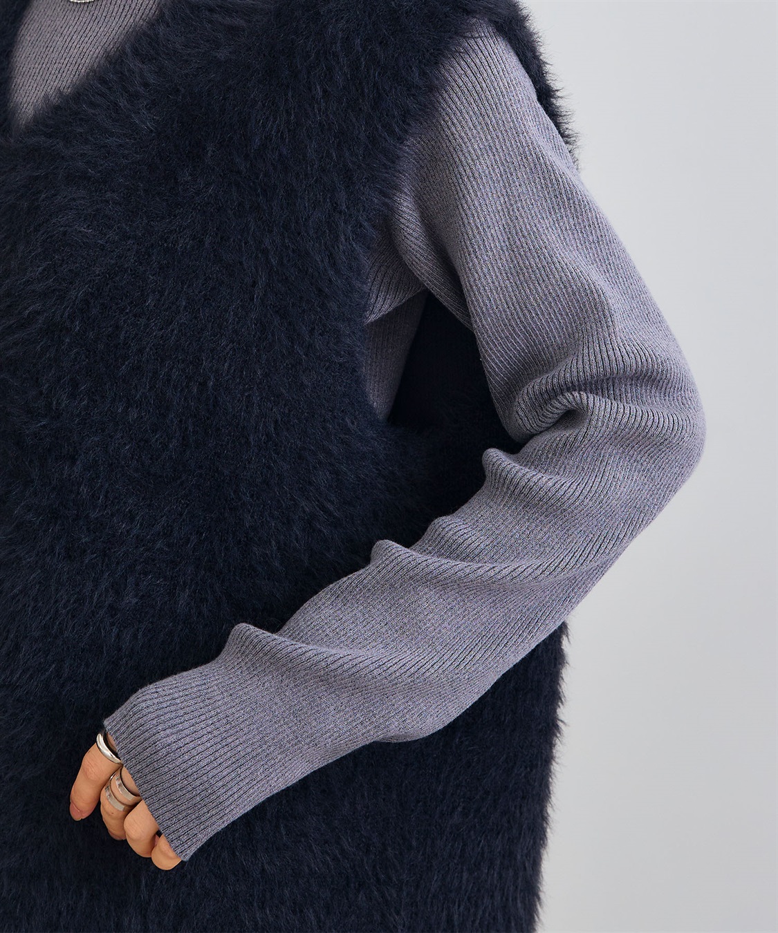 CROSS FUNCTION 《洗える》エブ楽 フェザーニットベスト＆リブニットセット_sub_28