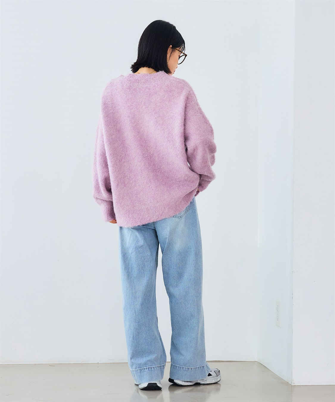 CROSS FUNCTION 《洗える》エブ楽 ブークレシャギーVネックカーディガン_sub_11