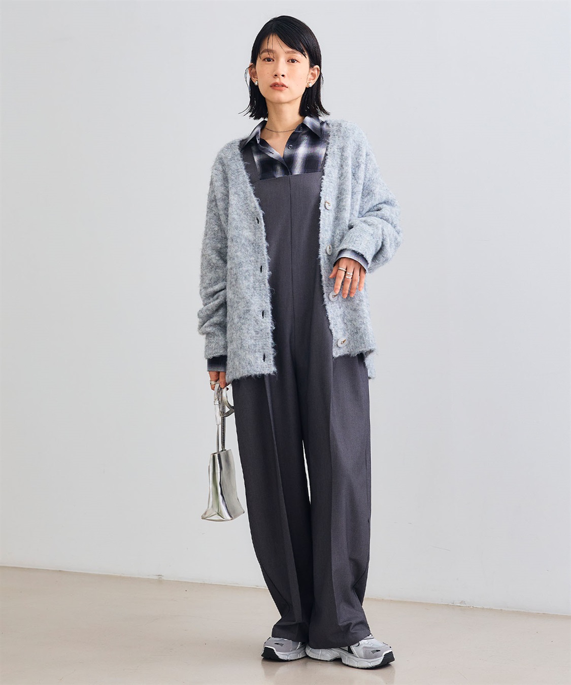 CROSS FUNCTION 《洗える》エブ楽 ブークレシャギーVネックカーディガン_sub_24