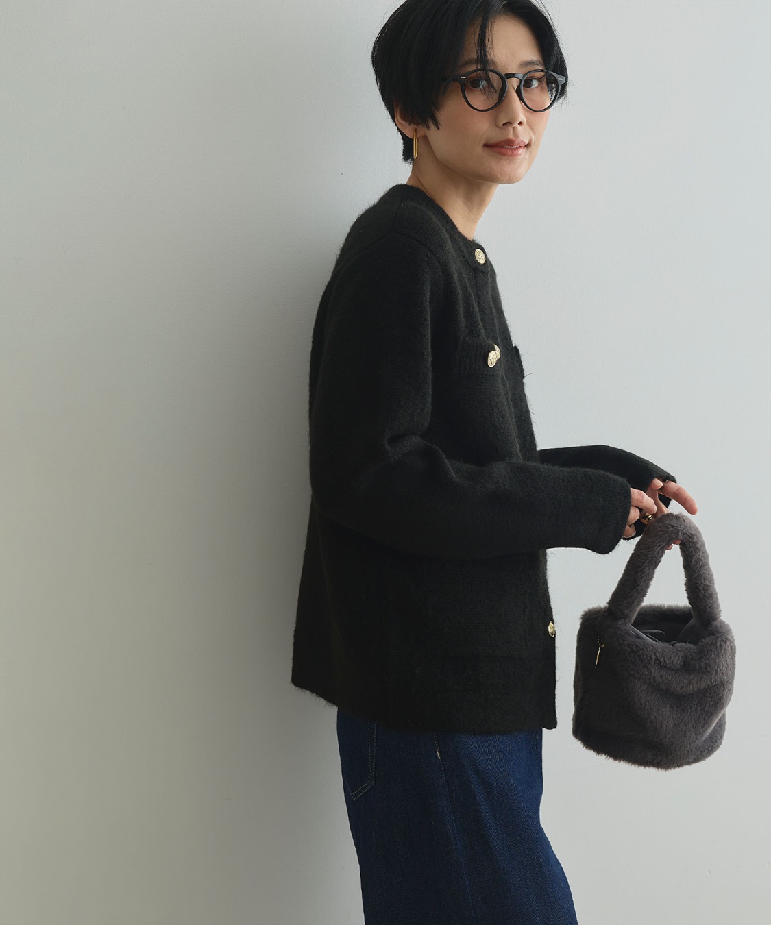 CROSS FUNCTION 《抗菌防臭》サマ美え 金釦ニットジャケット_sub_5