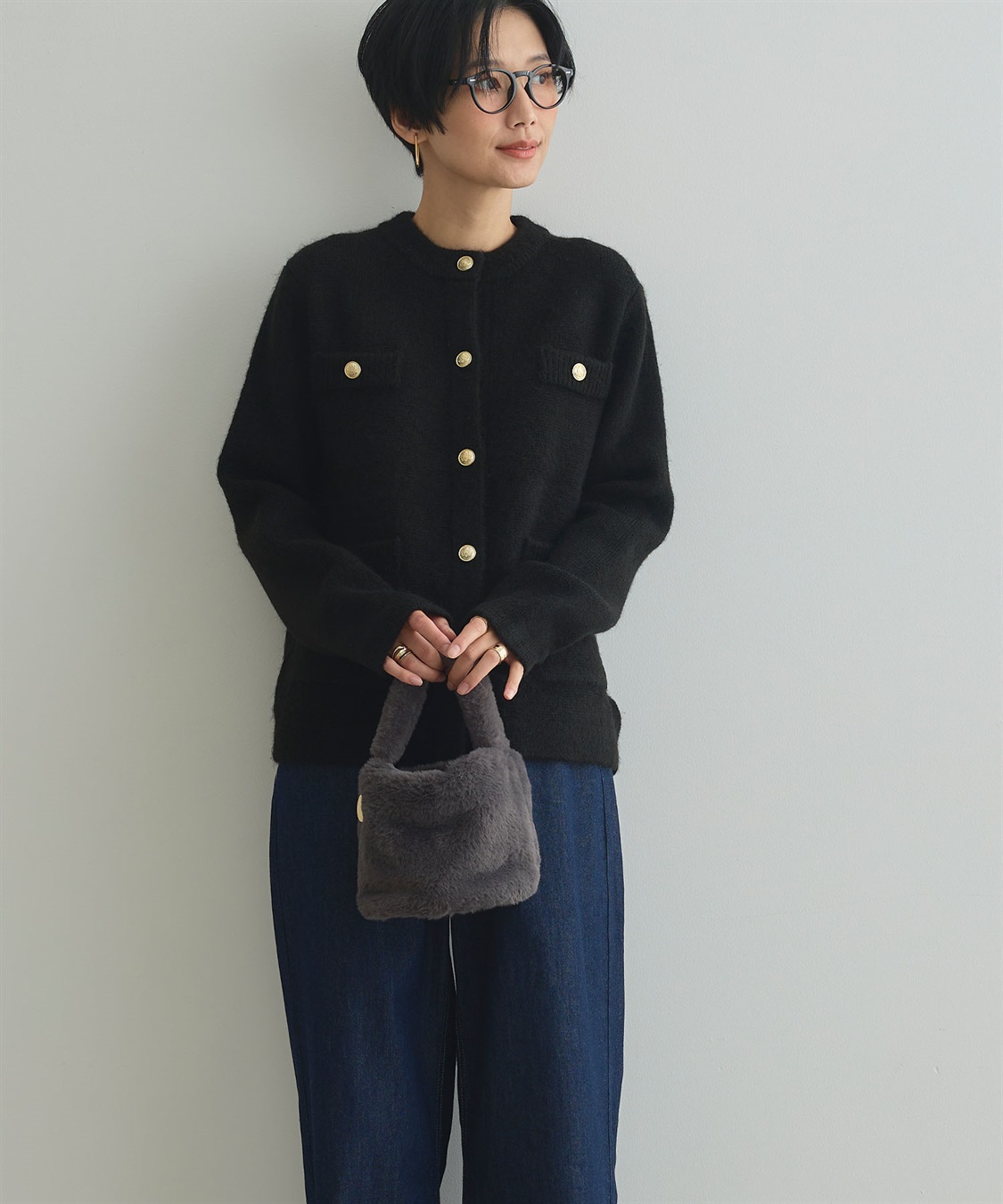 CROSS FUNCTION 《抗菌防臭》サマ美え 金釦ニットジャケット_sub_6