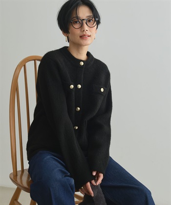 CROSS FUNCTION 《抗菌防臭》サマ美え 金釦ニットジャケット_subthumb_7