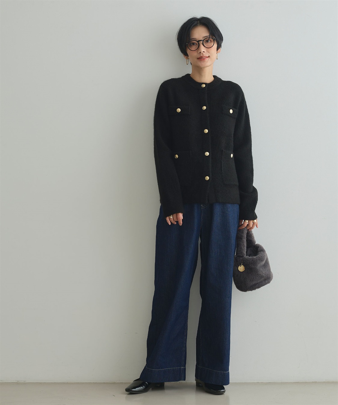 CROSS FUNCTION 《抗菌防臭》サマ美え 金釦ニットジャケット_sub_9