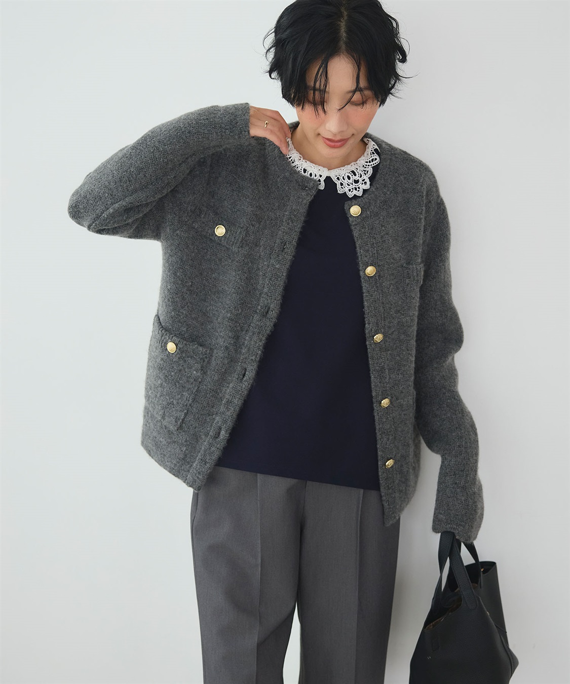 CROSS FUNCTION 《抗菌防臭》サマ美え 金釦ニットジャケット_sub_12