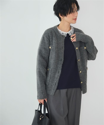 CROSS FUNCTION 《抗菌防臭》サマ美え 金釦ニットジャケット_subthumb_13