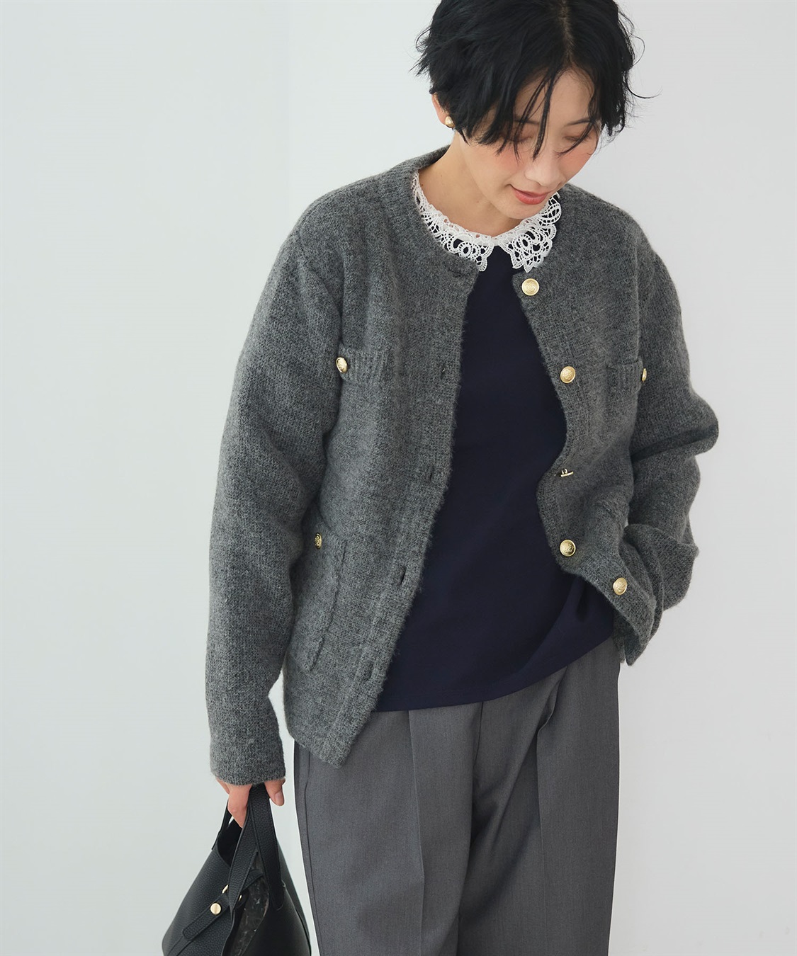 CROSS FUNCTION 《抗菌防臭》サマ美え 金釦ニットジャケット_sub_14