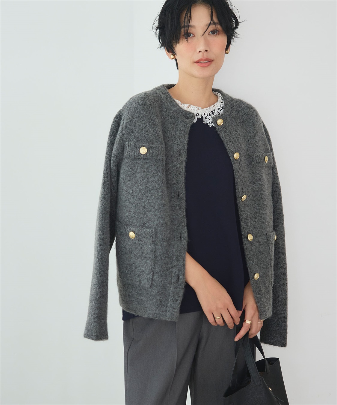 CROSS FUNCTION 《抗菌防臭》サマ美え 金釦ニットジャケット_sub_16