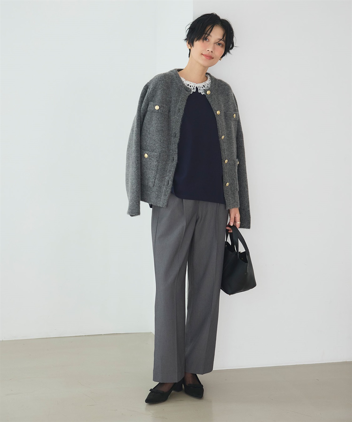 CROSS FUNCTION 《抗菌防臭》サマ美え 金釦ニットジャケット_sub_21