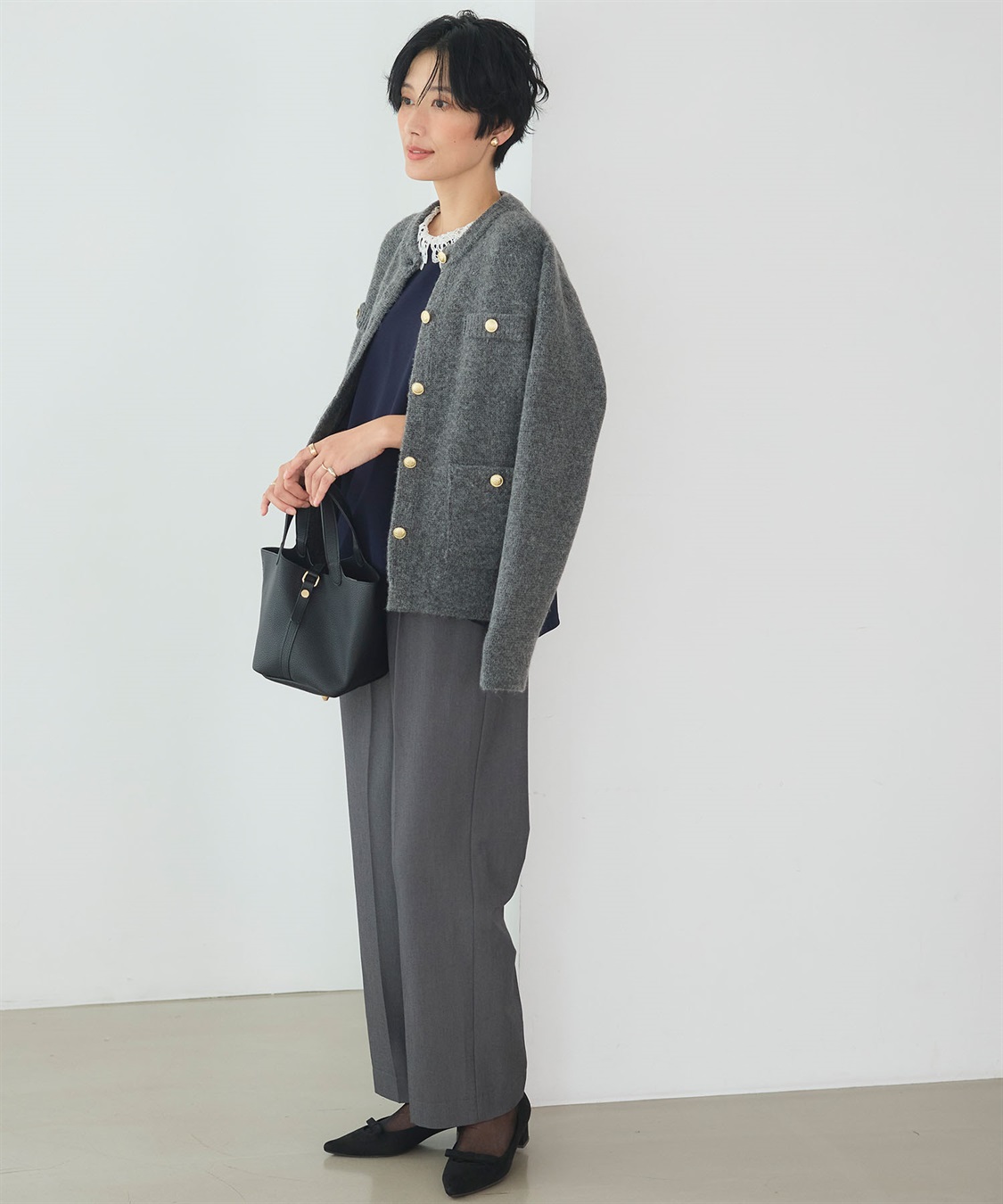 CROSS FUNCTION 《抗菌防臭》サマ美え 金釦ニットジャケット_sub_22