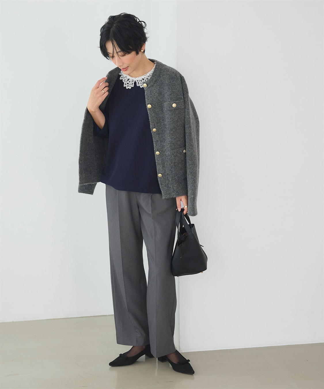 CROSS FUNCTION 《抗菌防臭》サマ美え 金釦ニットジャケット_sub_24