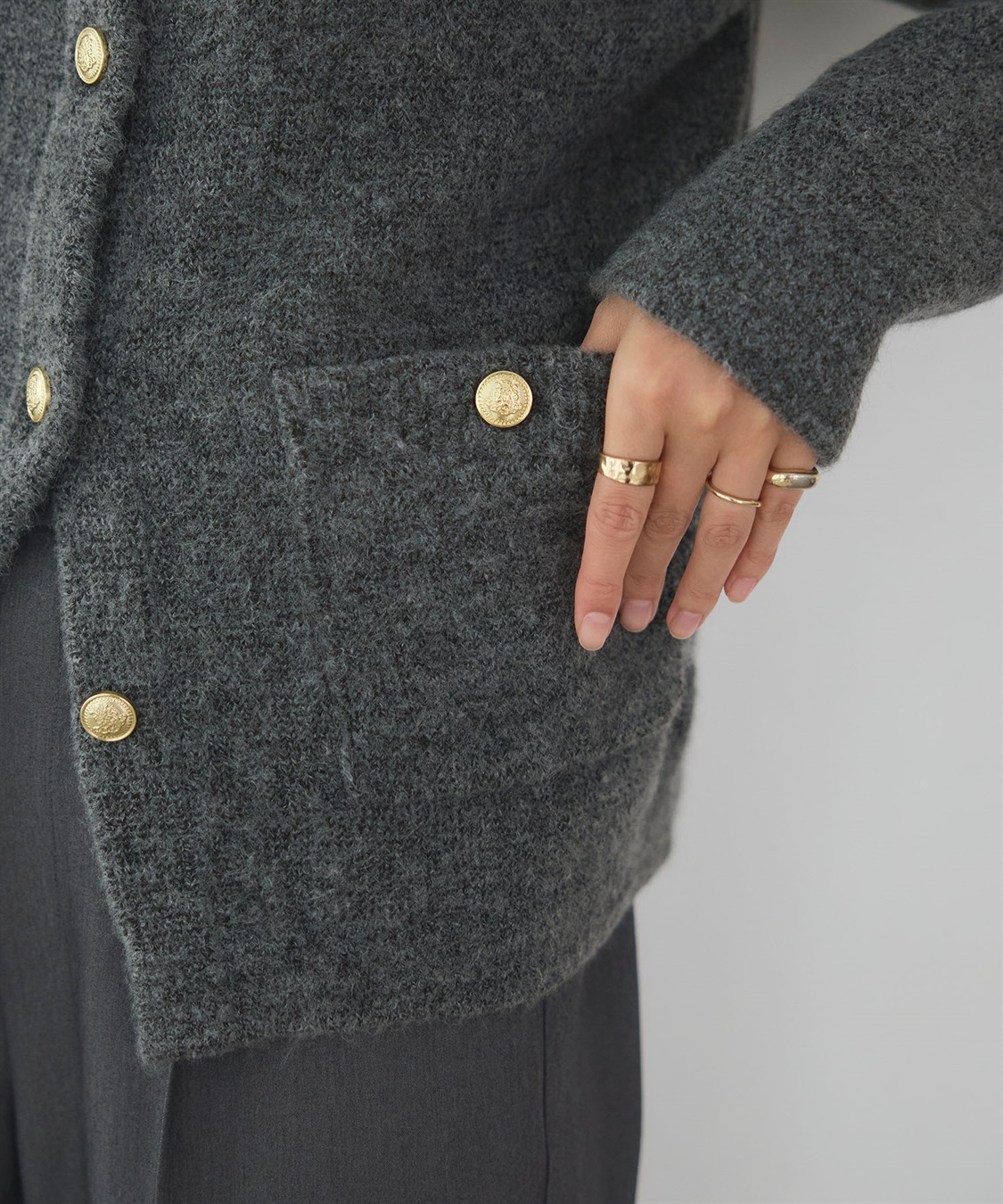 CROSS FUNCTION 《抗菌防臭》サマ美え 金釦ニットジャケット_sub_26