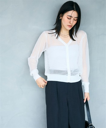 CROSS FUNCTION 《洗える》エブ楽 メッシュニットカーディガン_subthumb_13